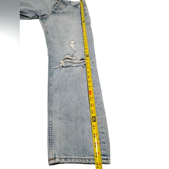 Denim Forum | The BF Highrise Loose 28L  Aritzia Distressed Woman Jean | Size 26 - Picture 14 of 16